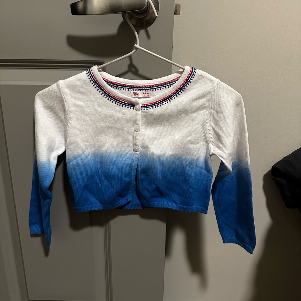 Du Pareil au Même White to Blue Ombre Cardigan for Girls - Size: 6 years